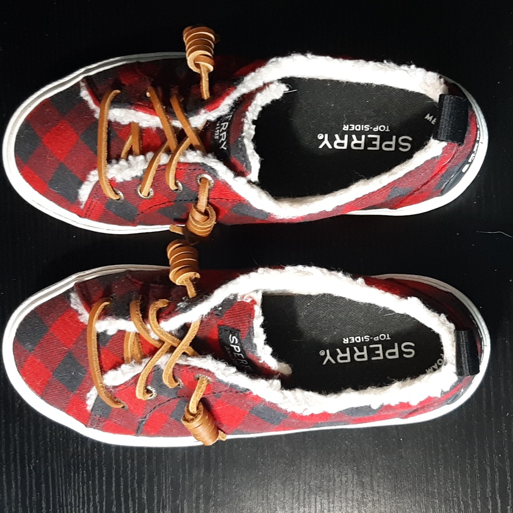 Sperry Tennis Shoes Buffalo Plaid Size 5